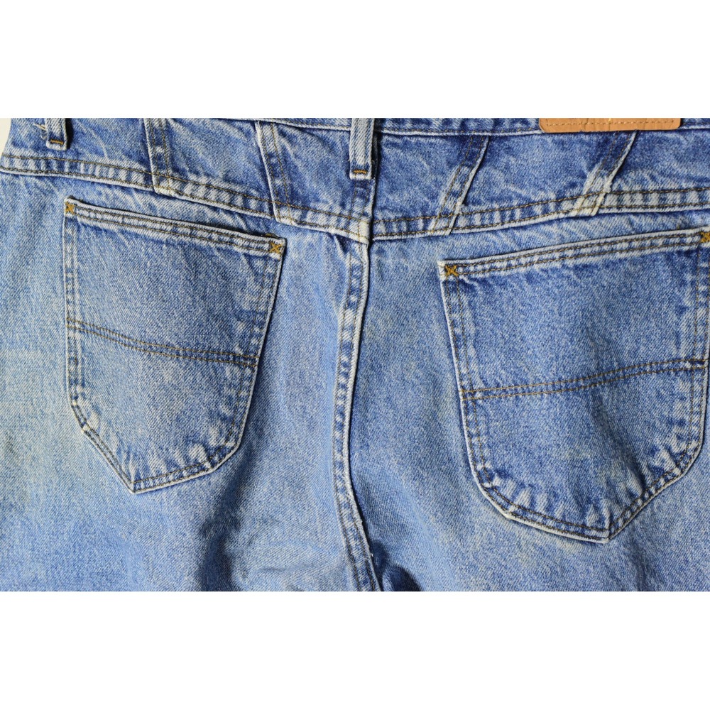 90s Vintage Medium Stone Wash Denim Jeans Womens 16 Ankle High Waist Tapered Leg - Picture 3 of 10